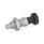GN 717 Stainless Steel Indexing Plungers, Lock-Out and Non Lock-Out, with Knob Type: BK - Non lock-out, with lock nut
Material: NI - Stainless steel