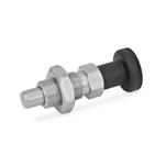 Stainless Steel Indexing Plungers, Lock-Out and Non Lock-Out, with Knob