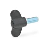 Technopolymer Plastic Small Wing Screws, with Steel Threaded Stud
