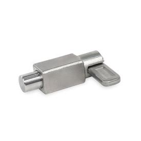 GN 722.4 Stainless Steel Indexing Plungers, Lock-Out, Weldable, with Latch Type: E - Square, with latch, fixed (riveted)