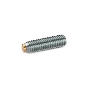 GN 913.5 Tornillos prisioneros de acero inoxidable, con punta de latón o plástico Material de la punta: MS - Latón