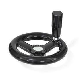  VRAF Fiber Reinforced Phenolic Plastic, Three Spoked Handwheels, with or without Revolving Handle Type: D - With revolving handle