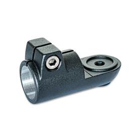 GN 276 Aluminum Swivel Clamp Connectors Type: MZ - With centering step<br />Finish: SW - Black, RAL 9005, textured finish