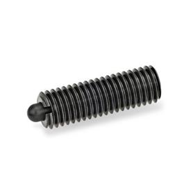 GN 616.1 Steel Spring Plungers, Nose Pin with Sealing Ring Type: S - Steel, standard spring load