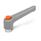 WN 303.2 Nylon Plastic Adjustable Levers with Push Button, Tapped Type, with Zinc Plated Steel Components Lever color: GS - Gray, RAL 7035, textured finish
Push button color: O - Orange, RAL 2004