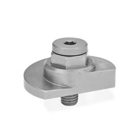 GN 918.6 Stainless Steel Clamping Cam Units, Upward Clamping, with Threaded Bolt Type: SK - With hex<br />Clamping direction: L - By counter-clockwise rotation