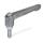 GN 300.2 Zinc Die-Cast Adjustable Levers, Threaded Stud Type, with Zinc Plated Steel Components Color (Finish): RH - Uncoated