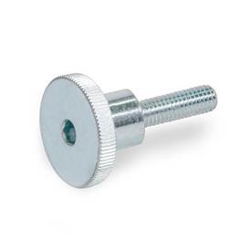 GN 464.1 Steel Knurled Thumb Screws, Zinc Plated, High Type, with Internal Hex Head 