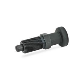 GN 617 Steel Indexing Plungers, with Plastic Knob, Non Lock-Out Material: ST - Steel<br />Type: A - With knob, without lock nut