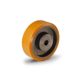 EN 22887 Polyurethane Wheels, Cast Iron Wheel Core Bearing type: B - Bore<br />Bracket type: A - Wheel without bracket