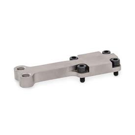 GN 869.1 Steel Straight / Y-Post Gripper Bolt Brackets, for GN 865 Pneumatic Fastening Clamps Type: Z - For two clamping bolts<br />Finish: NC - Chemically nickel plated