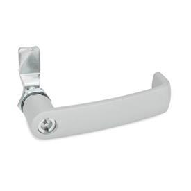 GN 115.7 Steel Cam Latches, with Cabinet U-Handle, Operation with Socket Key Type: VDE - With double bit<br />Color: SR - Silver, RAL 9006, textured finish