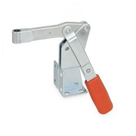 GN 812 Steel Vertical Acting Toggle Clamps, with Dual Flanged Mounting Base Type: EV - Solid bar version, with weldable clasp