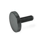 Steel Knurled Thumb Screws, Flat Type, with Brass or Plastic Tip