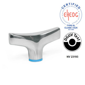GN 8341 Écrous papillon en inox AISI 316, de type taraudé, conception hygiénique Finition: PL - Finition polie (Ra < 0,8 µm)<br />Matériau de l'anneau d'étanchéité: E - EPDM