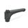 EN 600 Manettes indexables droites en plastique, type taraudé, avec composants en laiton, avec bouton-poussoir, Ergostyle® Couleur: DSG - Gris foncé, RAL 7021, finition brillante