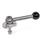 GN 918.6 Stainless Steel Clamping Cam Units, Upward Clamping, Screw from the Back Type: GVB - With ball lever, straight (serrations)
Clamping direction: L - By counter-clockwise rotation