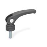Plastic Clamping Levers with Eccentrical Cam, with Steel Components, Threaded Stud Type