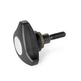 GN 3664 Technopolymer Plastic Torque Limiting Three-Lobed Knobs, with Steel Threaded Stud 