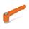 GN 300.2 Zinc Die-Cast Adjustable Levers, Tapped Type, with Zinc Plated Steel Components Color (Finish): OS - Orange, RAL 2004, textured finish