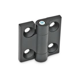 GN 437 Zinc Die-Cast Hinges, with Friction Adjustment Finish: SW - Black, RAL 9005, textured finish