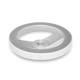 GN 322 Plain Aluminum Two Spoked Handwheels, Polished Rim, with or without Revolving Handle Bore code: B - Without keyway<br />Type: A - Without revolving handle