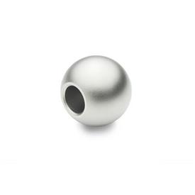 DIN 319 Stainless Steel Ball Knobs, with Tapped Hole or Blind Bore Material: NI - Stainless steel<br />Type: K - With blind bore H7