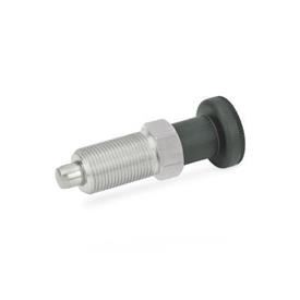 GN 617 Stainless Steel Indexing Plungers, with Plastic Knob, Non Lock-Out Material: NI - Stainless steel<br />Type: A - With knob, without lock nut
