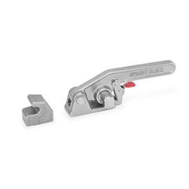 GN 852.3 Stainless Steel Heavy Duty Latch Type Toggle Clamps, with Safety Hook Type: TS - Weldable, without U-bolt latch, with catch