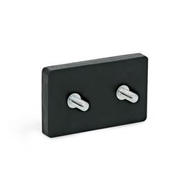 GN 57.3 Neodymium-Iron-Boron Retaining Magnets, with Threaded Stud, with Rubber Jacket Type: B - With 2 threaded studs<br />Color: SW - Black