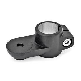 GN 274 Aluminum, Swivel Clamp Connectors Type: OZ - Without centering step (smooth)<br />Finish: SW - Black, RAL 9005, textured finish