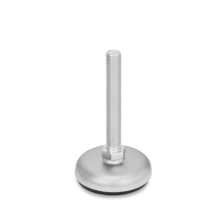 Pieds de machine GN 31: Inox, filetage métrique, avec tampon de caoutchouc / pour applications sanitaires