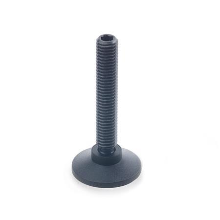 GN 638 Steel Ball Jointed Leveling Feet, with Plastic Thrust Pad 