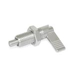 Stainless Steel Cam Action Indexing Plungers, Lock-Out, with 180° Limit Stop