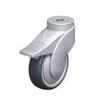 Nylon Plastic WAVE Synthetic Swivel Casters, with Thermoplastic Rubber Wheels and Bolt Hole Fitting, Steel Components