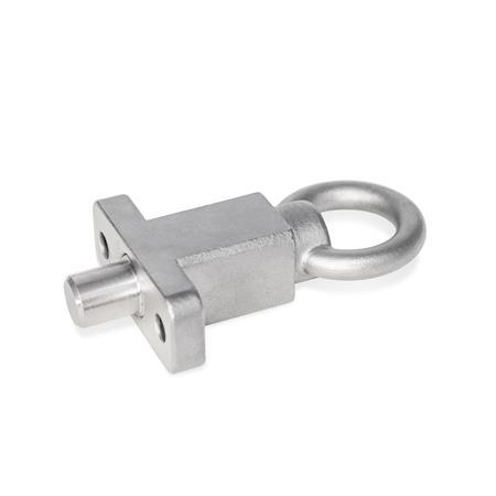 GN 722.5 Stainless Steel Indexing Plungers, with Mounting Flange, Right-Angled to the Plunger Pin 