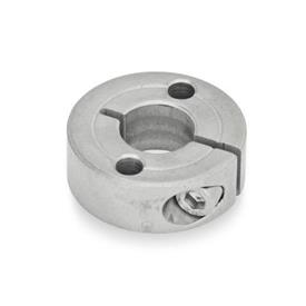 GN 7062.2 Stainless Steel Semi-Split Shaft Collars, with Mounting Holes Type: A - With two plain holes