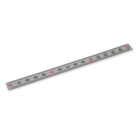 GN 711 Taille en métrique, réglets en plastique ou inox avec auto-adhésif Matériau: NI - Inox<br />Type: S - Figures disposées verticalement (figures séquences U, M, O)<br />Séquence de chiffres: U