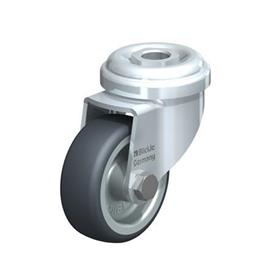  LRA-TPA Steel Light Duty Swivel Casters with Thermoplastic Rubber Wheels, and Bolt Hole Fitting Type: G - Plain bearing
