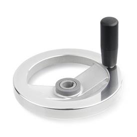 GN 322.4 Aluminum Two Spoked Safety Clutch Handwheels, with Friction Bearing Type: D - With revolving steel handle