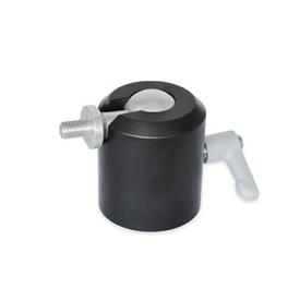 GN 784 Rótula giratoria de aluminio Tipo: B - Bola con rosca macho<br />Identificación núm.: 1 - Sujeción con manija ajustable