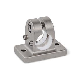 GN 145.1 Inox, noix de serrage avec embase pour actionneur linéaire 