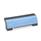 EN 630 Technopolymer Plastic Off-Set Enclosed Safety &quot;U&quot; Handles, Ergostyle®, with Counterbored Through Holes Color of the cover: DBL - Blue, RAL 5024, shiny finish