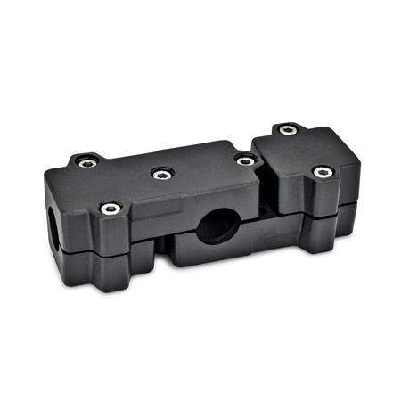 GN 195 Aluminum T-Angle Connector Clamps, Multi-Part Assembly Bildzuordnung: B - Bore
Finish: SW - Black, RAL 9005, textured finish