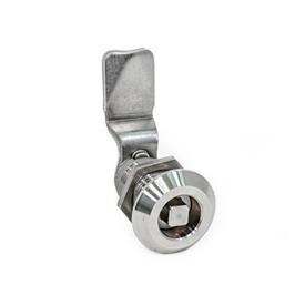 GN 515 Loquets à came en inox, avec logement allongé, actionnement par clé à douille Type: VK8 - Par broche carrée