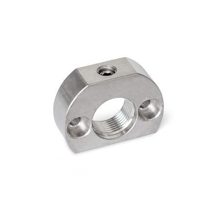 GN 612.1 Stainless Steel Mounting Blocks, for Indexing Plungers / Cam Action Indexing Plungers Material: NI - Stainless steel
Type: A - Mounting holes parallel to plunger