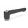 GN 302.1 Zinc Die-Cast Straight Adjustable Levers, Tapped or Plain Bore Type, with Stainless Steel Components Color: SW - Black, RAL 9005, textured finish