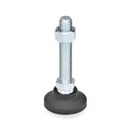 Supports de mise à niveau en technopolymère à goujon en acier, avec ou sans patin en caoutchouc