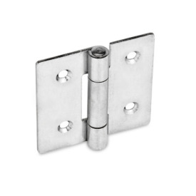 GN 136 Charnières en tôle inox, avec alésages pour vis à tête cylindrique ou vis fraisées Matériau: A4 - Inox<br />Type: C - Avec trous fraisés<br />Bildvarianten: l2 (q) - carré