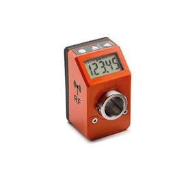 EN 9154 Technopolymer Plastic Digital Position Indicators, Electronic, 5 Digits LCD Display, with Data Transmission via Radio Frequency Color: OR - Orange, RAL 2004